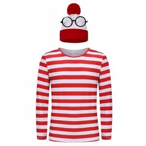 Unisex Where’s Waldo Costume Size X Large